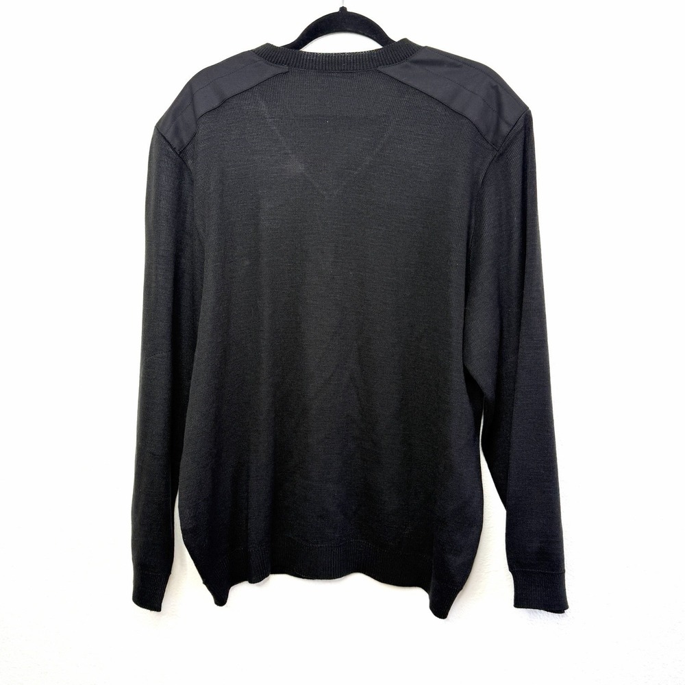 Fourmy by Cintas Men's Charcoal V Neck Sweater Medium Knit  Shoulder Epaulets XL - Picture 10 of 13